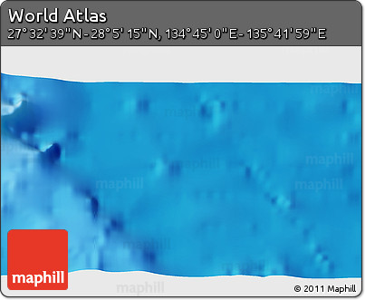 Physical 3D Map of the Area around 27° 48' 57" N, 135° 13' 29" E