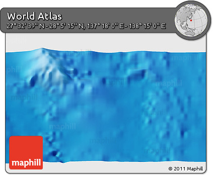 Physical 3D Map of the Area around 27° 48' 57" N, 137° 46' 30" E