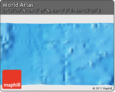 Physical 3D Map of the Area around 27° 48' 57" N, 139° 28' 29" E