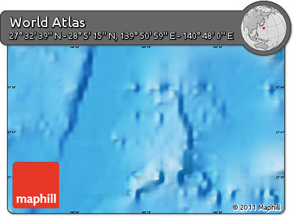 Physical Map of the Area around 27° 48' 57" N, 140° 19' 29" E