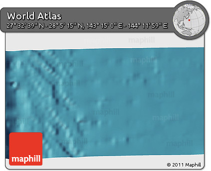 Satellite 3D Map of the Area around 27° 48' 57" N, 143° 43' 29" E