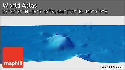 Physical Panoramic Map of the Area around 27° 48' 57" N, 144° 34' 29" E