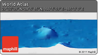 Physical Panoramic Map of the Area around 27° 48' 57" N, 144° 34' 29" E