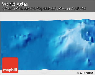 Physical 3D Map of the Area around 27° 48' 57" N, 145° 25' 30" E