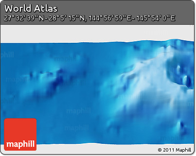 Physical 3D Map of the Area around 27° 48' 57" N, 145° 25' 30" E
