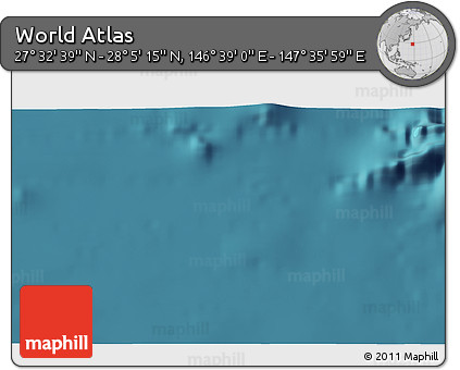 Satellite 3D Map of the Area around 27° 48' 57" N, 147° 7' 30" E
