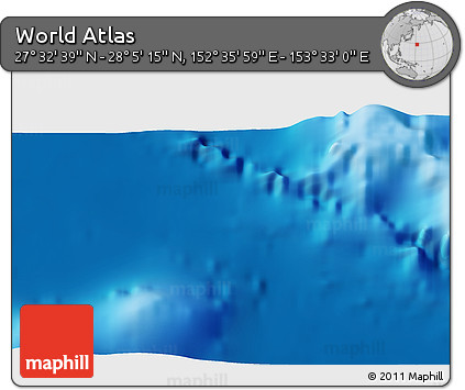 Physical 3D Map of the Area around 27° 48' 57" N, 153° 4' 29" E