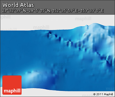 Physical 3D Map of the Area around 27° 48' 57" N, 153° 4' 29" E