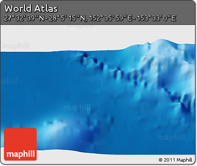 Physical 3D Map of the Area around 27° 48' 57" N, 153° 4' 29" E