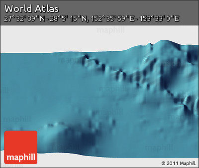 Satellite 3D Map of the Area around 27° 48' 57" N, 153° 4' 29" E