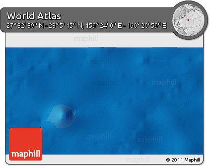 Physical 3D Map of the Area around 27° 48' 57" N, 159° 52' 30" E