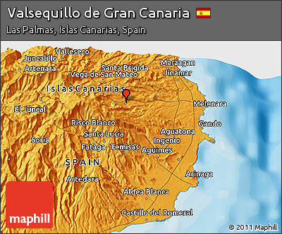 Political 3D Map of Valsequillo De Gran Canaria