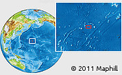 Physical Location Map of the area around 27° 48' 57" N, 167° 31' 30" E