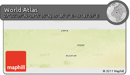 Physical Panoramic Map of the Area around 27° 48' 57" N, 16° 13' 30" E