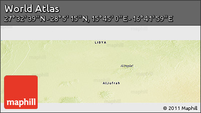 Physical Panoramic Map of the Area around 27° 48' 57" N, 16° 13' 30" E