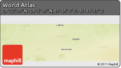 Physical Panoramic Map of the Area around 27° 48' 57" N, 16° 13' 30" E