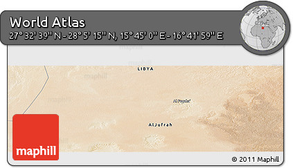 Satellite Panoramic Map of the Area around 27° 48' 57" N, 16° 13' 30" E
