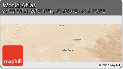 Satellite Panoramic Map of the Area around 27° 48' 57" N, 16° 13' 30" E