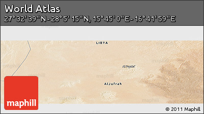 Satellite Panoramic Map of the Area around 27° 48' 57" N, 16° 13' 30" E