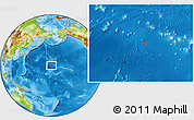 Physical Location Map of the area around 27° 48' 57" N, 177° 43' 29" E