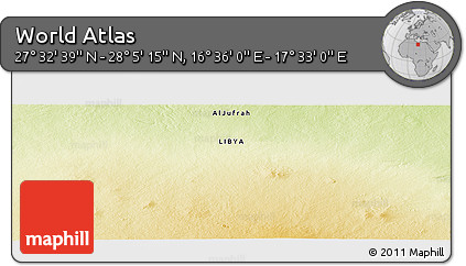 Physical Panoramic Map of the Area around 27° 48' 57" N, 17° 4' 30" E