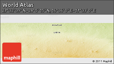 Physical Panoramic Map of the Area around 27° 48' 57" N, 17° 4' 30" E