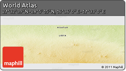 Physical Panoramic Map of the Area around 27° 48' 57" N, 17° 4' 30" E