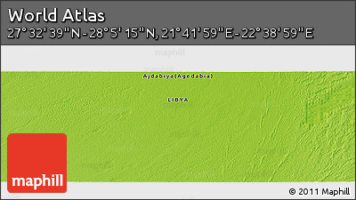 Physical Panoramic Map of the Area around 27° 48' 57" N, 22° 10' 29" E