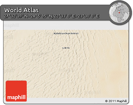 Satellite 3D Map of the Area around 27° 48' 57" N, 23° 1' 29" E