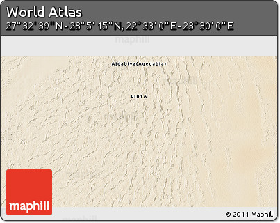 Satellite 3D Map of the Area around 27° 48' 57" N, 23° 1' 29" E