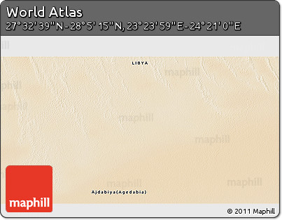 Satellite 3D Map of the Area around 27° 48' 57" N, 23° 52' 30" E