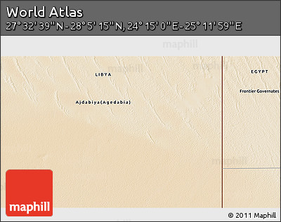 Satellite 3D Map of the Area around 27° 48' 57" N, 24° 43' 30" E