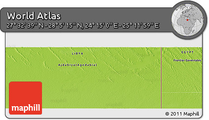 Physical Panoramic Map of the Area around 27° 48' 57" N, 24° 43' 30" E