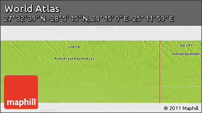 Physical Panoramic Map of the Area around 27° 48' 57" N, 24° 43' 30" E