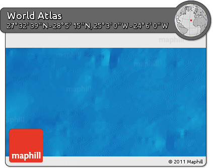 Physical 3D Map of the Area around 27° 48' 57" N, 24° 34' 30" W