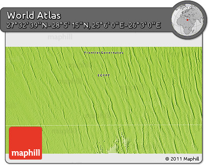 Physical 3D Map of the Area around 27° 48' 57" N, 25° 34' 30" E