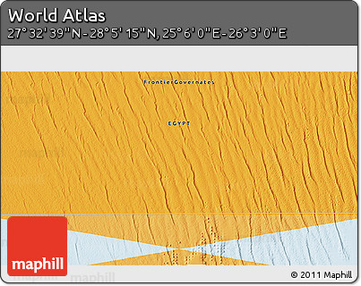 Political 3D Map of the Area around 27° 48' 57" N, 25° 34' 30" E