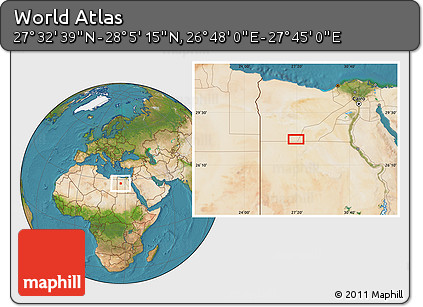 Satellite Location Map of the Area around 27° 48' 57" N, 27° 16' 29" E