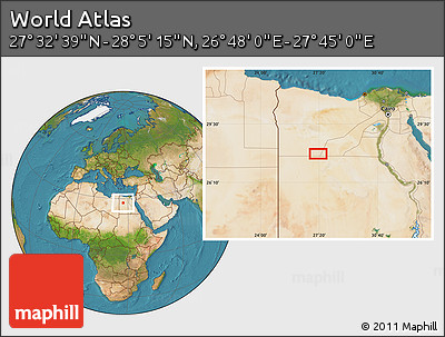Satellite Location Map of the Area around 27° 48' 57" N, 27° 16' 29" E