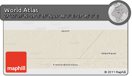 Shaded Relief Panoramic Map of the Area around 27° 48' 57" N, 27° 16' 29" E