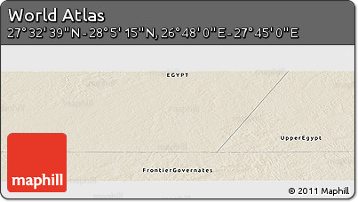 Shaded Relief Panoramic Map of the Area around 27° 48' 57" N, 27° 16' 29" E