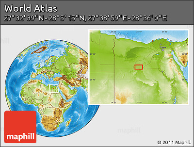 Physical Location Map of the Area around 27° 48' 57" N, 28° 7' 30" E