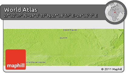 Physical Panoramic Map of the Area around 27° 48' 57" N, 28° 7' 30" E