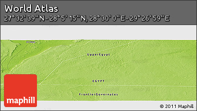Physical Panoramic Map of the Area around 27° 48' 57" N, 28° 58' 30" E
