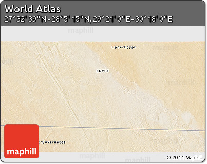 Satellite 3D Map of the Area around 27° 48' 57" N, 29° 49' 30" E