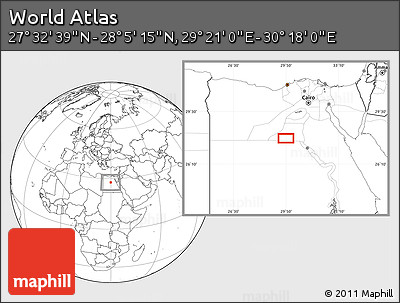 Blank Location Map of the Area around 27° 48' 57" N, 29° 49' 30" E