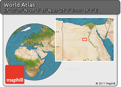 Satellite Location Map of the Area around 27° 48' 57" N, 29° 49' 30" E