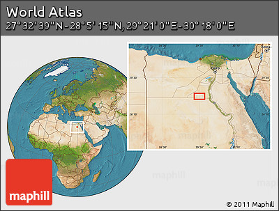 Satellite Location Map of the Area around 27° 48' 57" N, 29° 49' 30" E