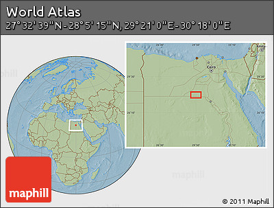 Savanna Style Location Map of the Area around 27° 48' 57" N, 29° 49' 30" E, hill shading