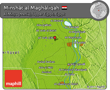 Physical 3D Map of Minshāt Al Maghāliqah